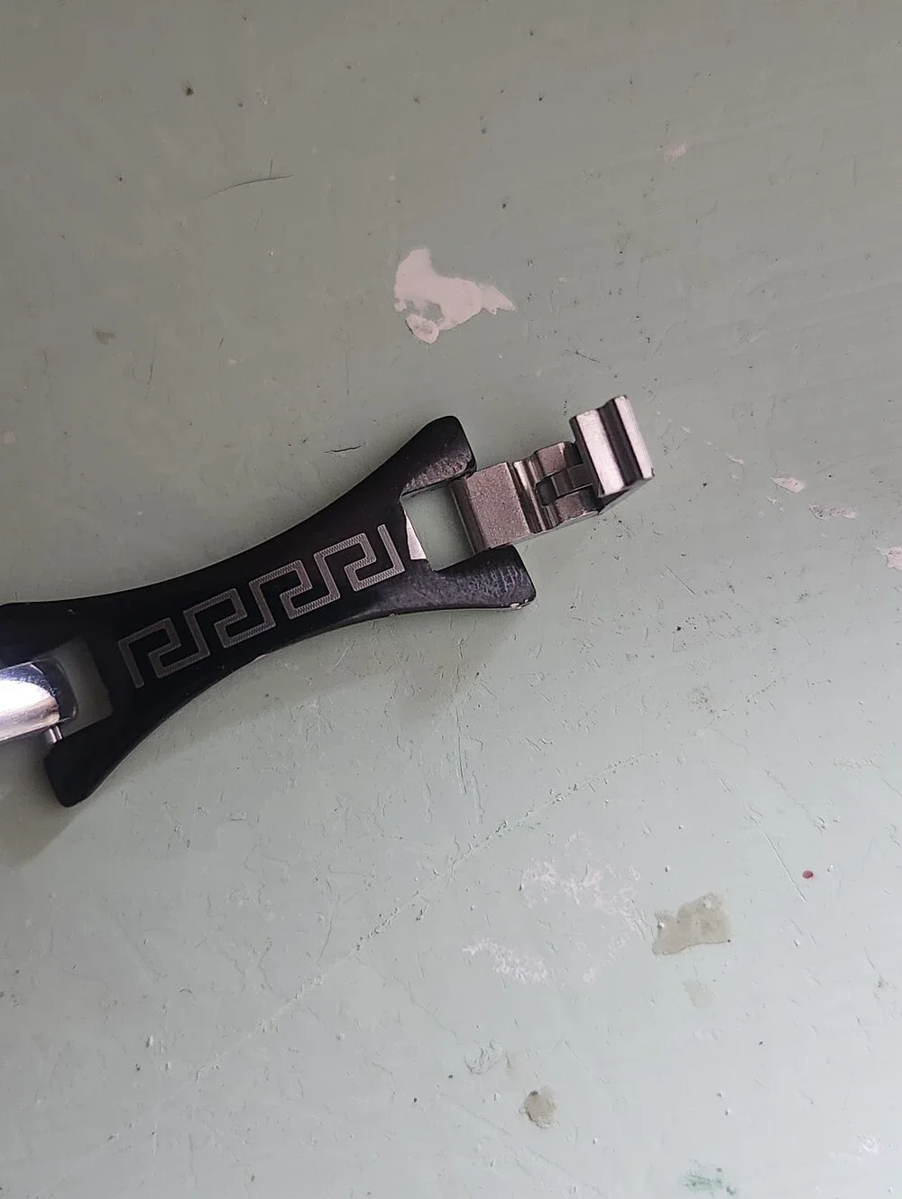 Stainless Steel Black & Silver Geometric Design Link Bracelet for Men